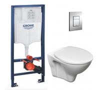 Pack WC Bâti-support Rapid SL + WC suspendu Jika Neo + Abattant + Plaque Chrome