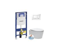 pack wc bâti-support up320 + cuvette sans bride sat + abattant soft close + plaque blanche (gebsatrimless-h)