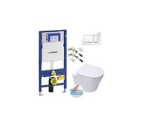 pack wc bati-support up320 + wc sat infinitio sans bride + abattant softclose + plaque blanche (geb sat infinitio-h)