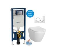 Pack WC Bati-support - UP720 extra-plat + WC sans bride Vitra Integra avec fixations invisibles + Abattant softclose + Pla