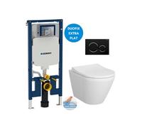 Pack WC Bati-support - UP720 extra-plat + WC sans bride Vitra Integra avec fixations invisibles + Abattant softclose + Pla