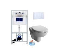 Pack WC Bâti-support Viconnect + WC sans bride Vitra Normus + Abattant softclose + Plaque chrome (ViConnectNormusRimless-1)