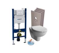 Pack WC Bati-support + WC sans bride Vitra Normus SpinFlush + Abattant softclose + Plaque blanche + Set d'habillage