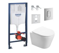 Pack WC Bâti-support + WC SAT Infinitio sans bride fixations invisibles + Plaque + Panneau isolation phonique