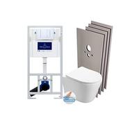 Pack WC Bâti-support + WC SAT sans bride et fixations invisibles + Plaque chrome + Set habillage