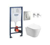 Pack WC Bâti-support + WC Swiss Aqua Technologies Infinitio sans bride fixation invisible + Plaque chrome RapidSL-Infinitio-2