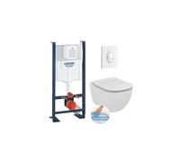 Pack WC Rapid SL autoportant + cuvette Ideal Standard T354601 + plaque Skate Air blanche (ProjectTesi-3)