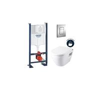 pack wc rapid sl autoportant + cuvette sm10 + plaque skate cosmo chrome