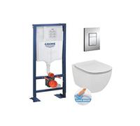 Rapid SL + Cuvette TESI aquablade/abattant frein de chute + Plaque de commande + Set d'isolation phonique (Autoportanttesi1)