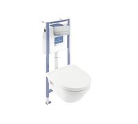 Pack WC sans bride VILLEROY ET BOCH Architectura avec abattant + bâti-support sol et mur Viconnect PRO + plaque chromée mat