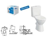 Pack WC surélevé PMR NORMUS avec abattant et charnières métal - - 9836B003-7204