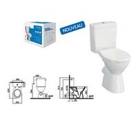 Pack WC surélevé PMR NORMUS avec abattant et charnières métal - VITRA - 9836B003-7204