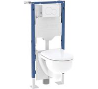 Pack WC suspendu Bâti-pack Duofix 112cm - réservoir à encastrer Sigma 12 cm, plaque de déclenchement Sigma01, ronde, WC suspendu Renova TurboFlush