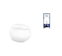 Pack WC suspendu blanc + bâti-support - HURO II