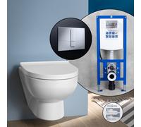 Pack WC suspendu compact Duravit No.1 et bâti-support neeos,, 2575090000+16791CR#SET,