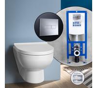 Pack WC suspendu compact Duravit No.1 et bâti-support neeos,, 2575092000+16601CR#SET,