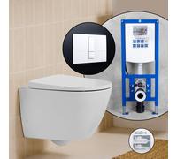 Pack WC suspendu compact Roca Ona et bâti-support neeos,, A346688000+16791WH#SET,