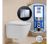 Pack WC suspendu compact Roca Ona et bâti-support neeos,, A346688620+16791CR#SET,