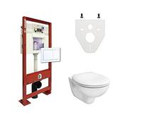 Pack wc suspendu complet - Chromé mat, Abattant standard