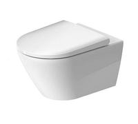 Duravit WC mural D‑Neo 45770900A1 sans rebord avec siège WC et fixation Durafix, blanc
