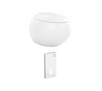Pack WC suspendu en céramique blanc avec bâti-support décoratif - HURO II