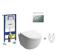 Pack Wc suspendu Geberit Daily'o 2 modèle court - Sigma01 chromé mat