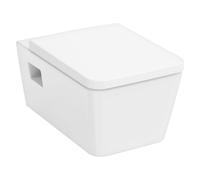 Pack WC Suspendu Hansgrohe EluPura Original Q AquaChannel Flush, avec abattant SoftClose et QuickRelease, HygieneEffect, carré, 540 Blanc 62051450