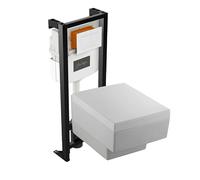 Pack WC suspendu JACOB DELAFON Terrace + abattant + bâti-support autoportant + plaque blanche