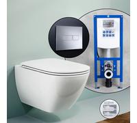 Pack WC suspendu LAUFEN LUA et bâti-support neeos,, H8200804000001+16601CR#SET,