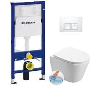 Pack WC suspendu sans bride Geberit Infinitio Swiss Aqua Technologies - Blanc - 116cm x 119cm