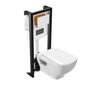 Pack WC suspendu sans bride Struktura avec abattant + bâti support + plaque