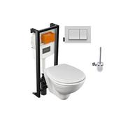 Pack WC suspendu sans bride Patio + porte balai Eo