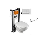 Pack WC suspendu sans bride Patio + porte-rouleau Eo Moderne