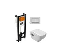 - Pack WC suspendu sans bride Struktura + abattant + plaque + bâti