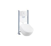 Pack WC suspendu sans bride VILLEROY ET BOCH Subway 2.0 + abattant + plaque blanche + bâti Grohe