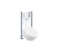 Pack wc suspendu sans bride VILLEROY ET BOCH Subway 2.0 + abattant + plaque chromée + bâti Grohe