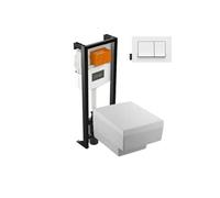 Pack WC suspendu Terrace+ bâti-support + plaque Blanc brillant