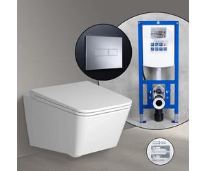 Pack WC suspendu VitrA Equal et bâti-support neeos,, 7245B403-0075+16601CR#SET,