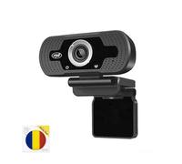 Pack Webcam PNI CW2860 Full HD 4 MP, USB, Clip, Microphone intégré et Drapeau adhésif Inclus.
