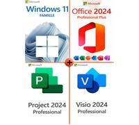 Pack Windows 11 Famille + Office 2024 + Visio 2024 + Project 2024