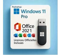 Pack Windows 11 Pro - clé USB bootable 8 Go + licence Windows 11 Pro + Office 2021 Pro Plus