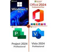 Pack Windows 11 Pro + Office 2024 + Visio 2024 + Project 2024 - Livraison Rapide Activation à vie