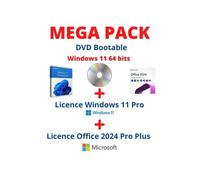 PACK WINDOWS 11 SUR DVD BOOTABLE + LICENCE WINDOWS 11 PRO + LICENCE OFFICE 2024 PRO PLUS