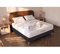 Pack Windsor 140 x 190 cm Matelas + sommier KIT noir + 2 oreillers de mmoire de forme 60x40 cm + 1 couette 250 grammes 240x220 cm - 26cm - Ressorts ensachs et mmoire de forme - Enveloppant - Sommier k