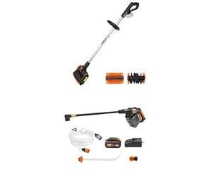 Pack WORX Brosse de Nettoyage de Surface et terrasse sans Fil 20V WG441E.9 + Nettoyeur Haute Pression 56 Bar WG633E, livré avec 1 Batterie 4Ah, Chargeur Rapide et Accessoires