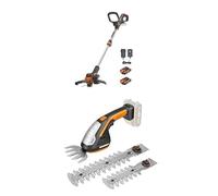 Pack WORX Coupe-Bordures 2 en 1 sans Fil 20V 30cm WG163E + Sculpte-Haies et Taille-Herbes WG801E.9, 4 en 1, livré avec 2 Batteries 2Ah et Chargeur