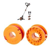 Pack WORX Coupe-Bordures 2 en 1 sans Fil 20V WG163E + 6 bobines de Rechange, diamètre de 30 cm, se transforme en Dresse-Bordures, tête Amovible 90°, livré avec 2 Batteries 2Ah et Chargeur