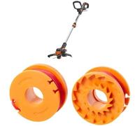 Pack WORX Coupe-Bordures 2 en 1 sans Fil 20V WG163E.9 + 6 bobines de Rechange, diamètre de 30 cm, se transforme en Dresse-Bordures, tête Amovible 90°, livré sans Batterie ni Chargeur
