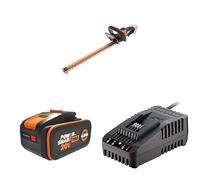 Pack WORX Taille-Haies sans Fil 20V WG264E, Lamier de 52 cm, ⌀20 mm, Lame Double Action, Poignée Multipositions, Livré avec Batterie 4Ah et Chargeur