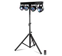 LyteQuest X-Performer BAR - Pack de jeux de lumières Portique avec 4 PAR Incandescents Noir Métal, Verre - 18 programmes - +Tél